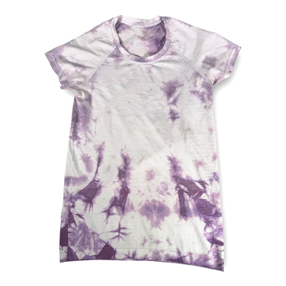 Like New-  lululemon Swiftly Tech Short Sleeve Shirt - 8 - Purple - Tie-Dye